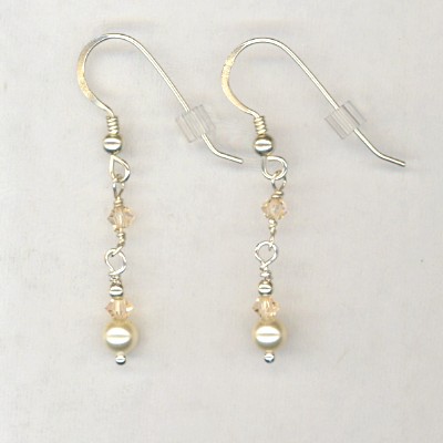 Silk Pearl Crystal Earrings