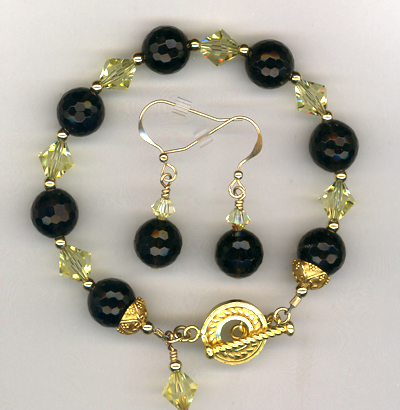 Golden Topaz Bracelet/Earrings Set