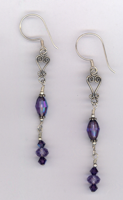 Purple Majesty ~ Swarovski Crystal Bali Earrings