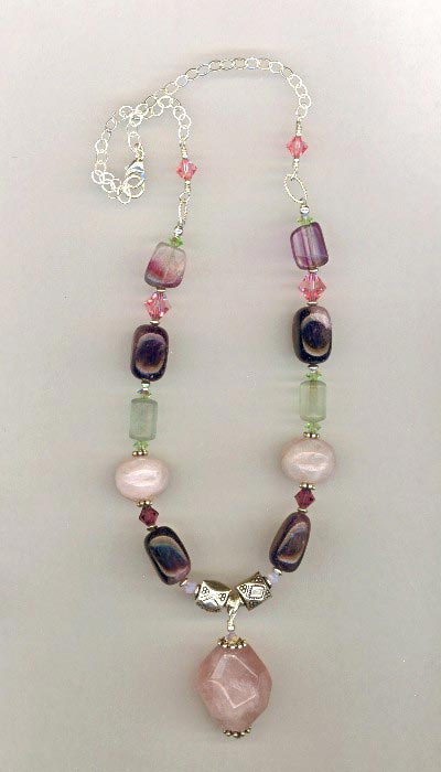 rose quartz amethyst necklace