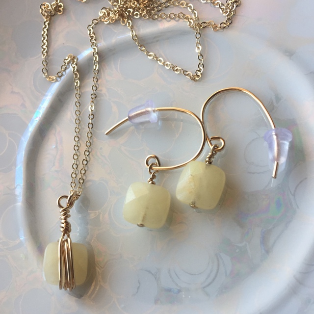 Lemon Squares Gold Jewelry Set