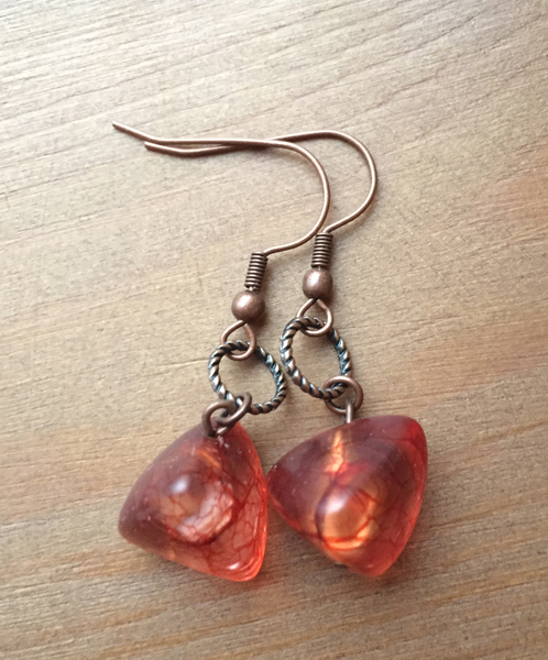 Copper Italian Art Glass Earrings