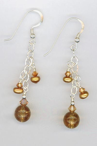 copper pearl chain dangle