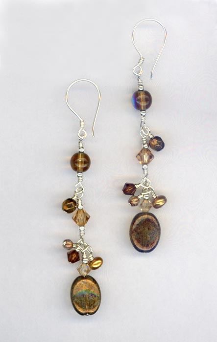 copper brown dangle earrings