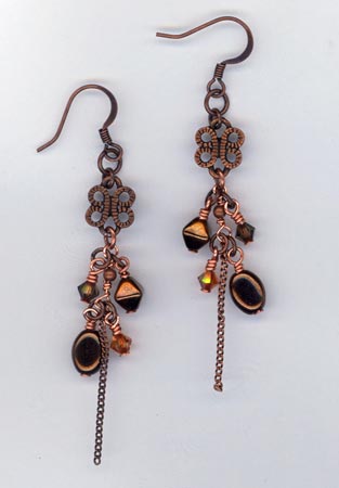 Olive Garden ~ Copper Chain Earrings
