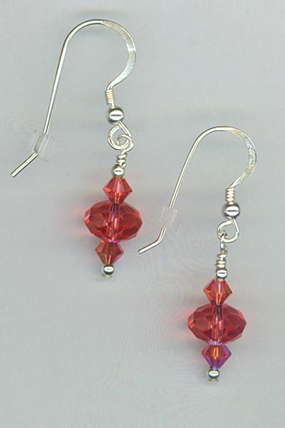 Padparadscha Crystal Silver Earrings