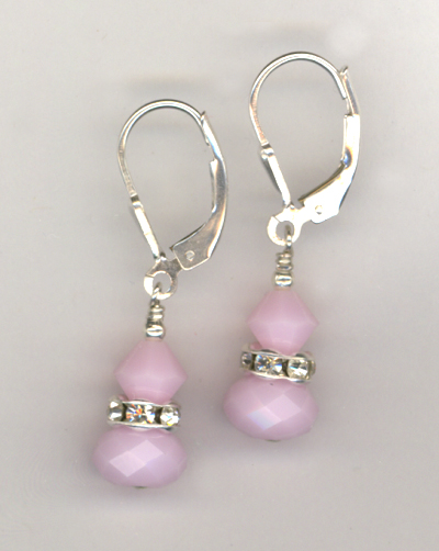 pink rose alabaster stack LB earrings