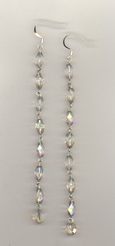 crystal super long glam earrings
