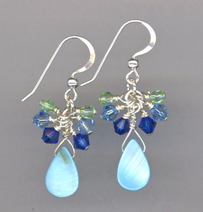 Ocean Blue Crystal Earrings