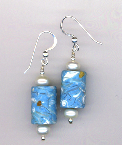 Sea Of Blue Pearl Earrings
