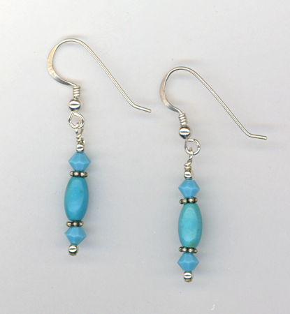 turquoise sky crystal earring