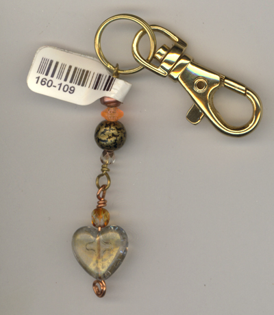 gold heart key/handbag charm