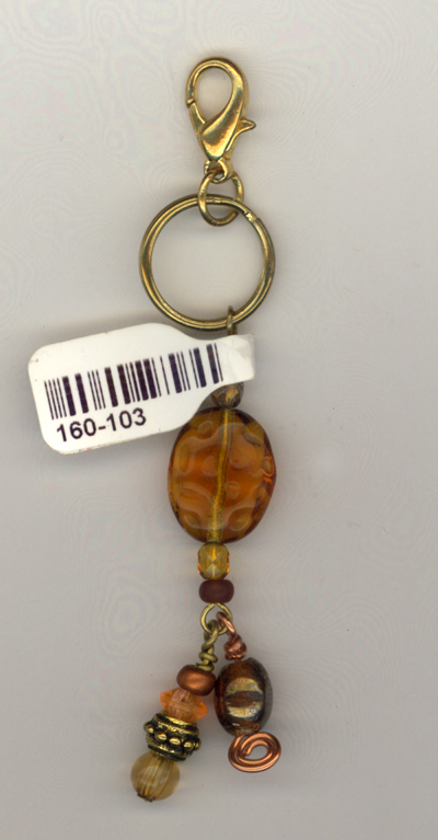 gold copper key/handbag charm