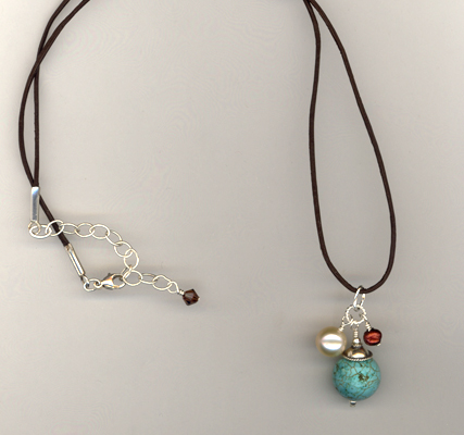 Turquoise Artisan Leather Necklace