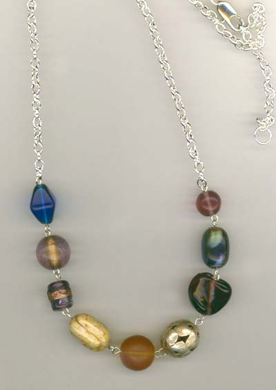 multi colored beaded 2 necklace