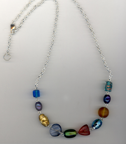 multi colored beaded 3 necklace