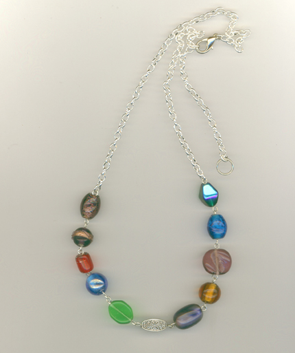 multi colored beaded 4 necklace
