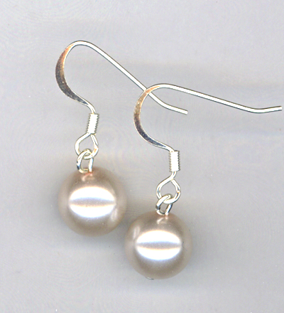 white Glass Pearl Earrings