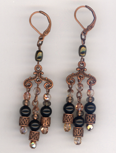 Copper Ellegance Chandelier Earrings