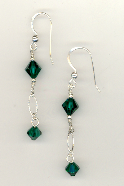 Emerald Evening Crystal Earrings