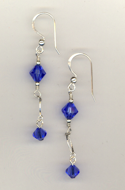 Sapphire Evening Crystal Earrings