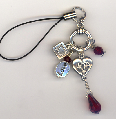 Heart's of Love Cell Phone Charm