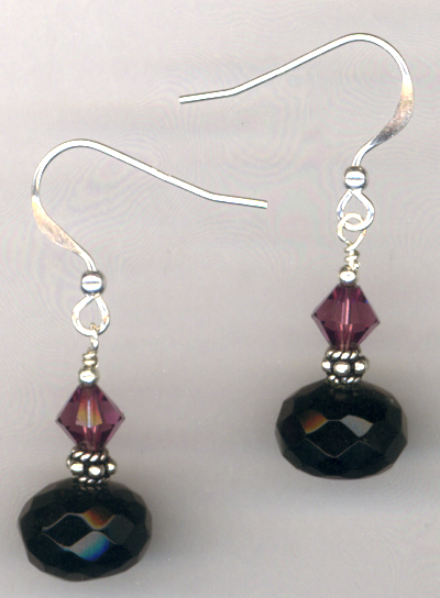 Black Amethyst Crystal Earrings