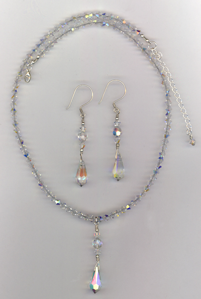 Bridal Crystal Necklace/Earrings Set ~ Glory