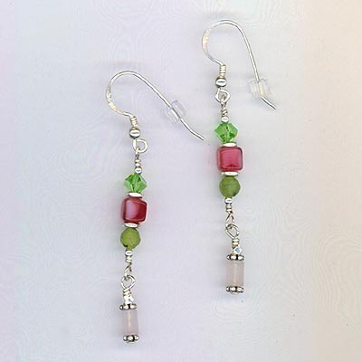 Pink & Green earrings