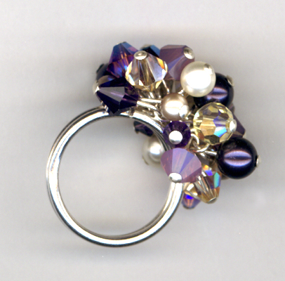 Purple Velvet Champagne Cluster Ring