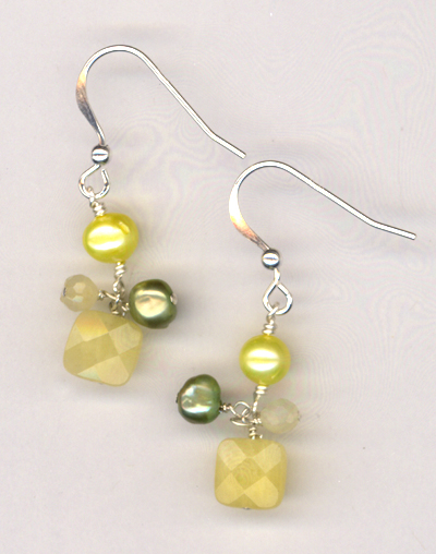 Lemonade Pearl Jade Earrings