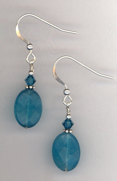 Caribbean Blue Jade Crystal Earrings