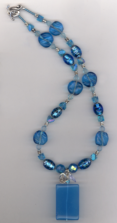 Beat The Blues ~ Aqua Lampwork Necklace
