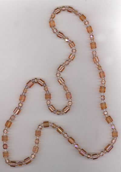 Pastel Pink Crystal Hand Beaded Necklace
