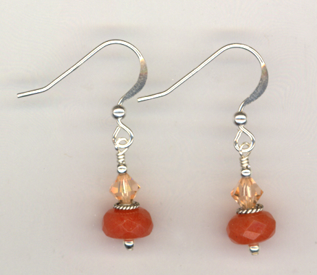 Peaches and Cream ~ Gemstone Crystal Earrings