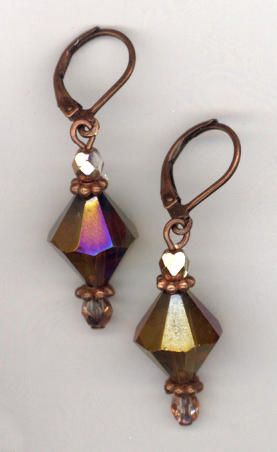 Topaz Crystal Copper Earrings