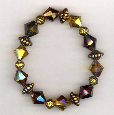Topaz Crystal Gold Stretch Bracelet