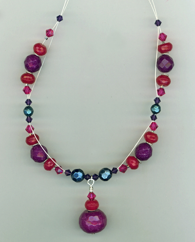 Triple Berry Special gemstone crystal necklace