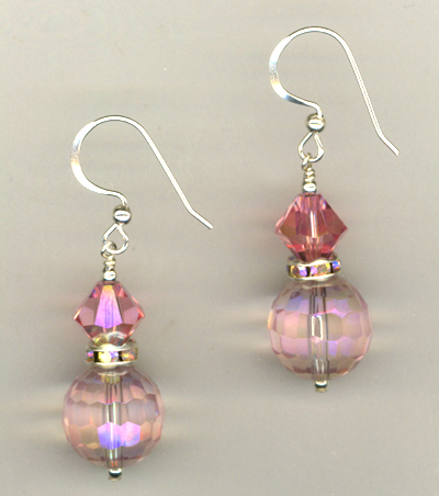 Cotton Candy Pink ~ Crystal Earrings