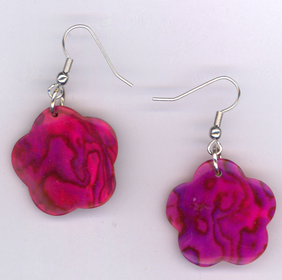 Flower Power Pink ~ Shell Earrings