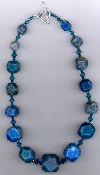 Bam Bam Blue ~ Aqua Agate Crystal Earrings
