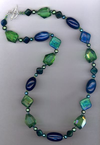 Emerald Isle Escape ~ Quartz Agate Pearl Crystal Necklace