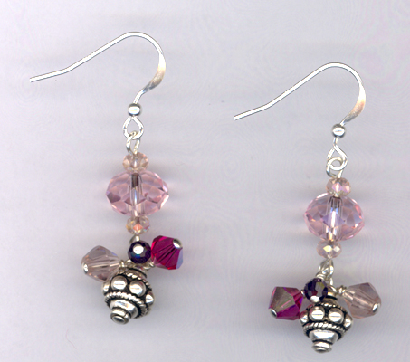 Pink It Is! Crystal Sterling Silver Earrings