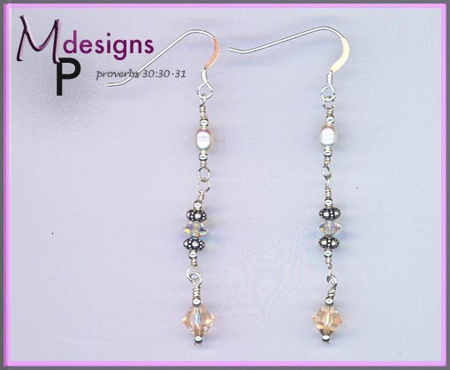 Pearl Silk Swarovski Crystal earrings