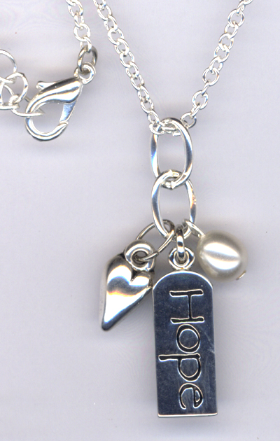 Hope ~ Silver Charm pearl Necklace