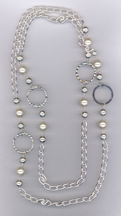 Silver  & Pearl Links ~ Necklace
