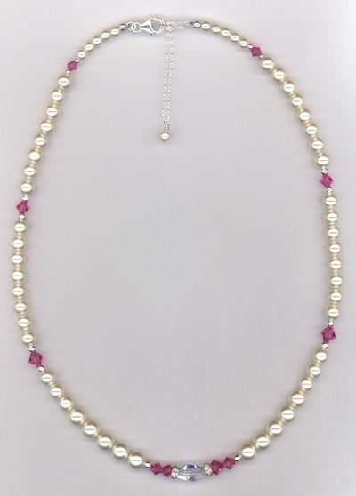 Custom Bridesmaid Swarovski Crystal Pearl Necklace