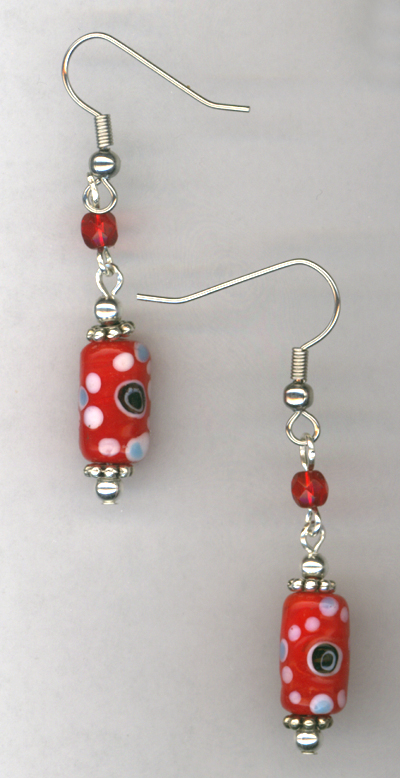 Whimsy Girl Red ~ Chunky Beaded Earrings