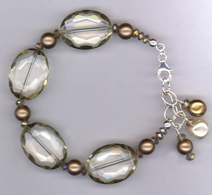 Champange Crystal Pearl Bracelet