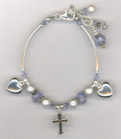 Remember Mom ~ Swarovski Crystal Pearl Charm Bracelet